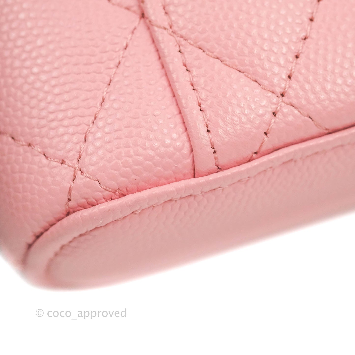 Chanel Vanity Phone Holder With Chain Pink Caviar Gold Hardware