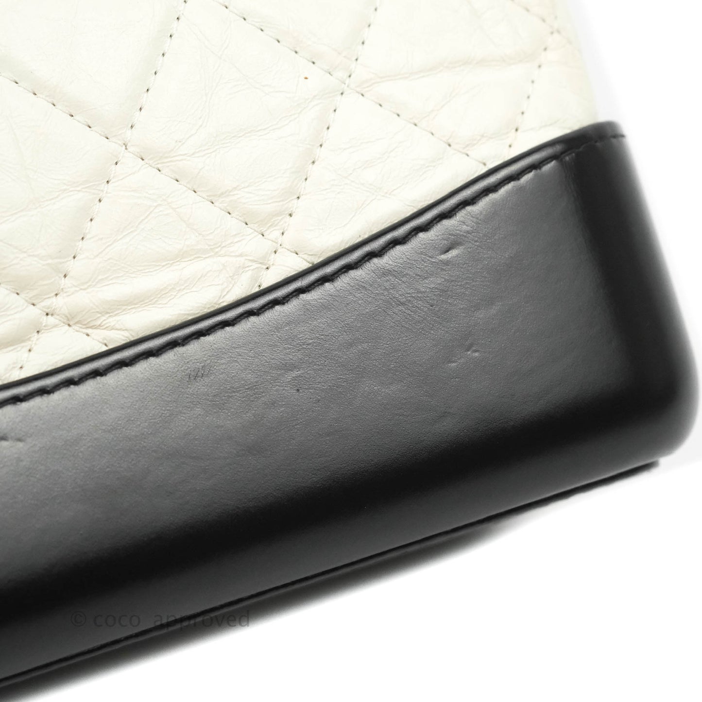 Chanel Small Gabrielle Backpack White Black Aged Calfskin