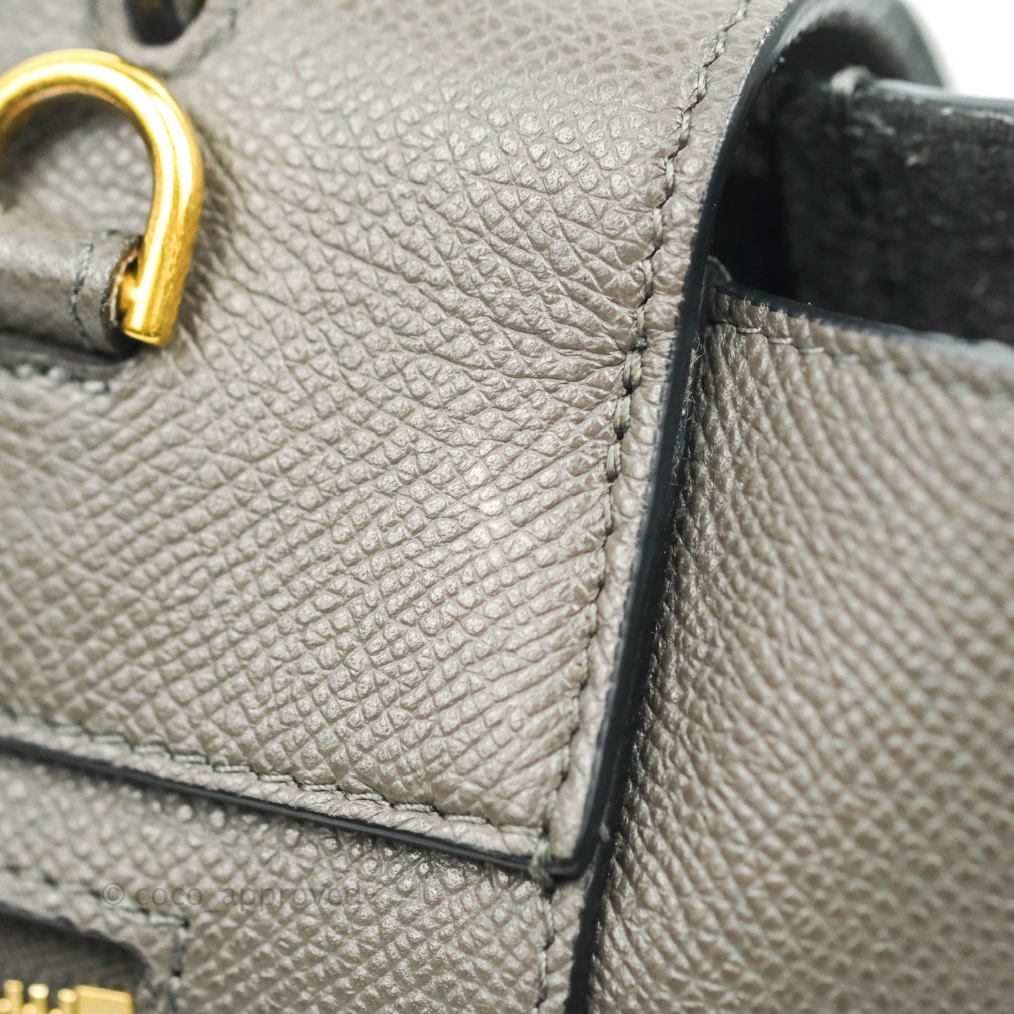 Celine Micro Belt Bag Grey Grained Calfskin Gold Hardware