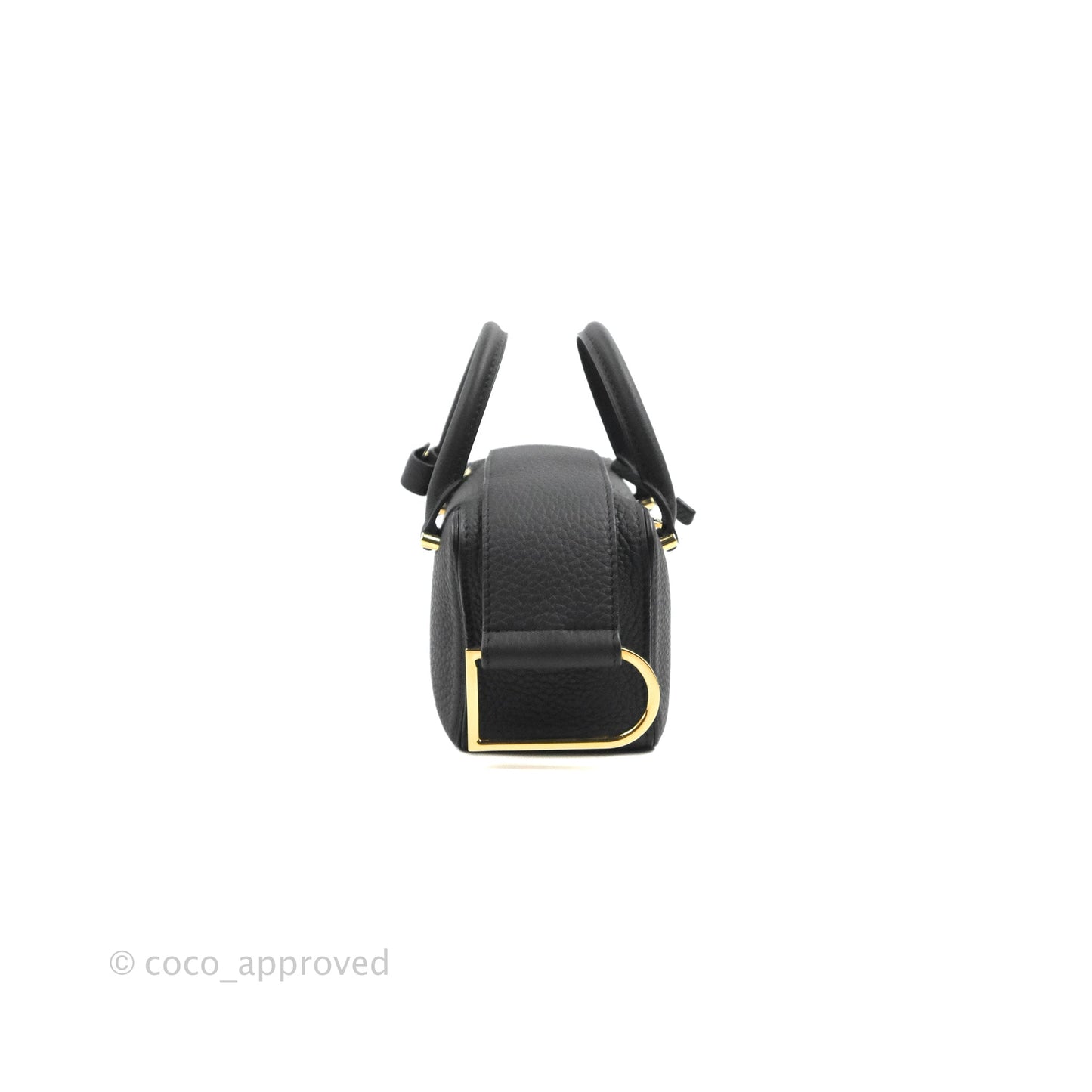 Delvaux Cool Box Nano Taurillon Soft Grained Calfskin Black Gold Hardware