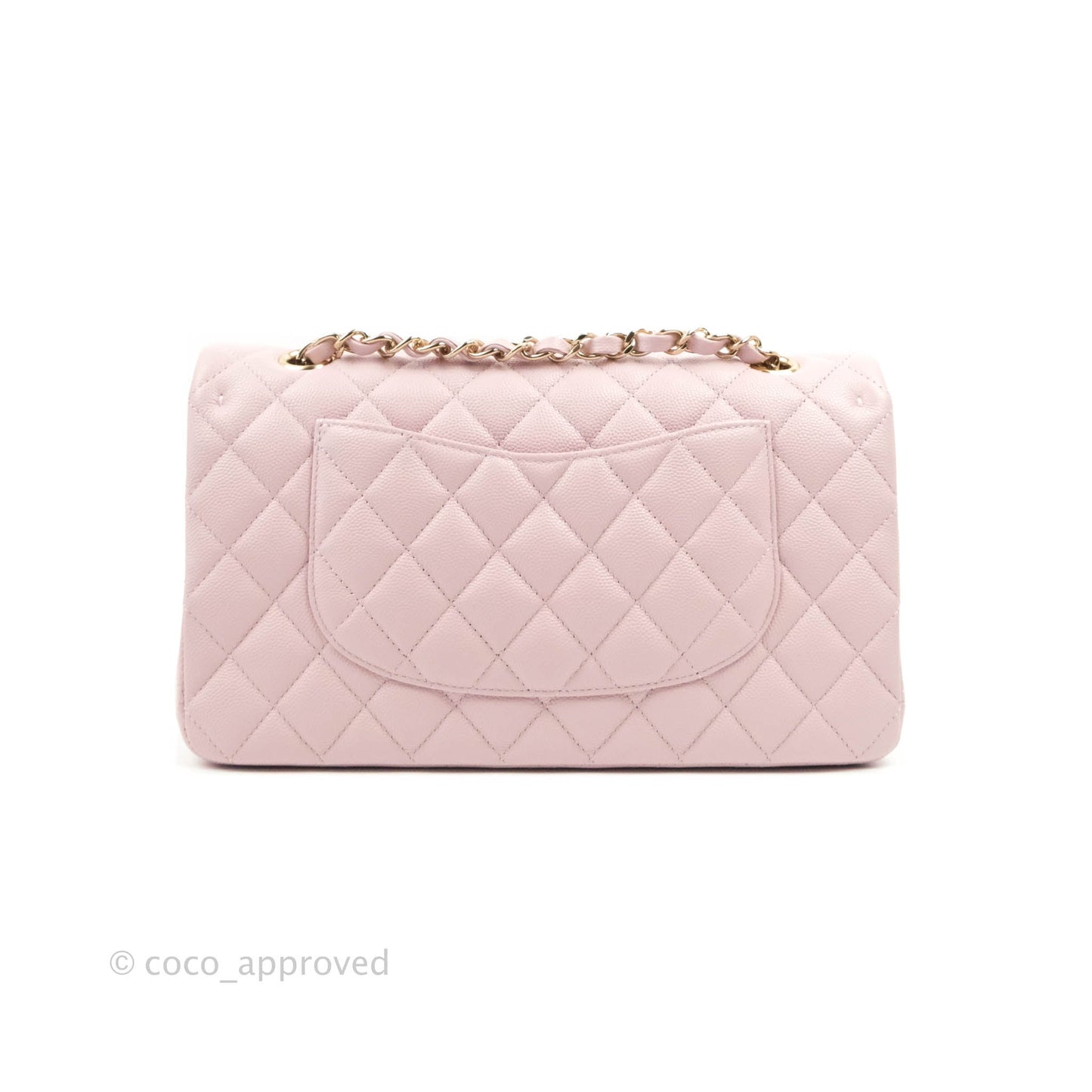 Chanel M/L Medium Double Flap Bag Lilac Rose Clair Caviar Gold Hardware 21S