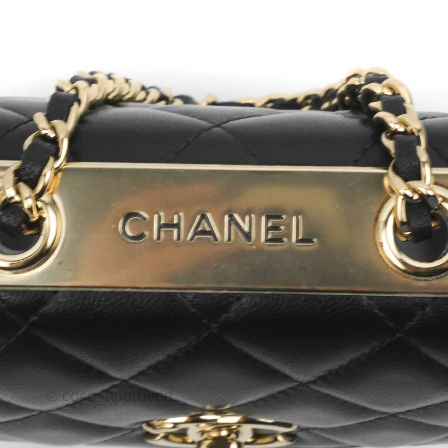 Chanel Mini Quilted Trendy CC Clutch With Chain Black Lambskin Gold Hardware