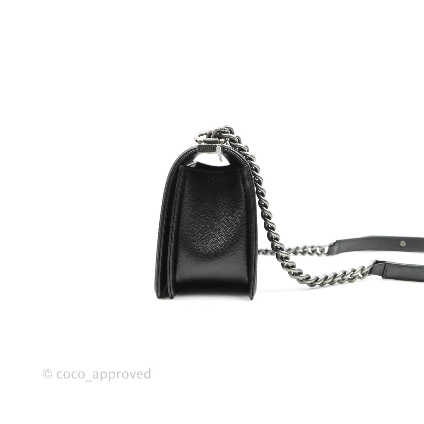 Chanel Boy Quilted Medium Black Caviar Ruthenium Hardware