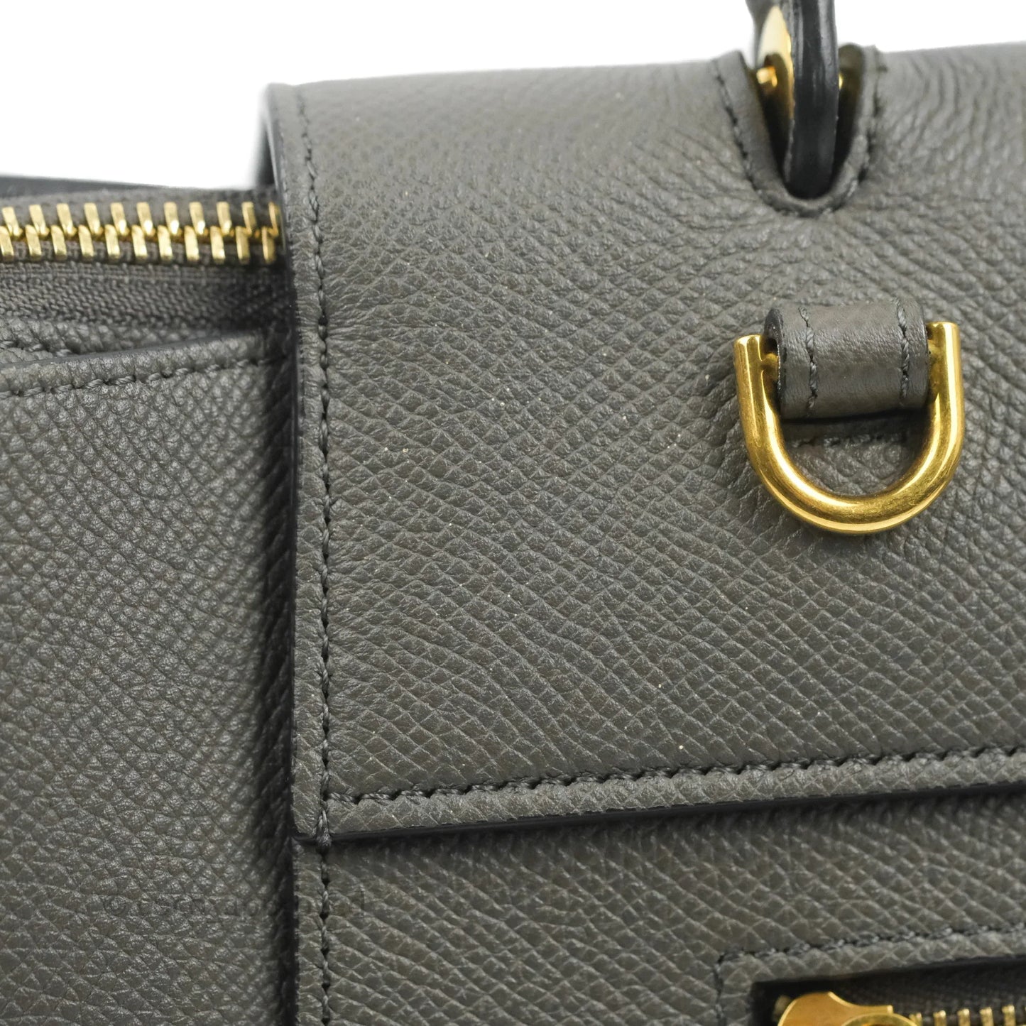 Celine Mini Belt Bag Grey Grained Calfskin Gold Hardware