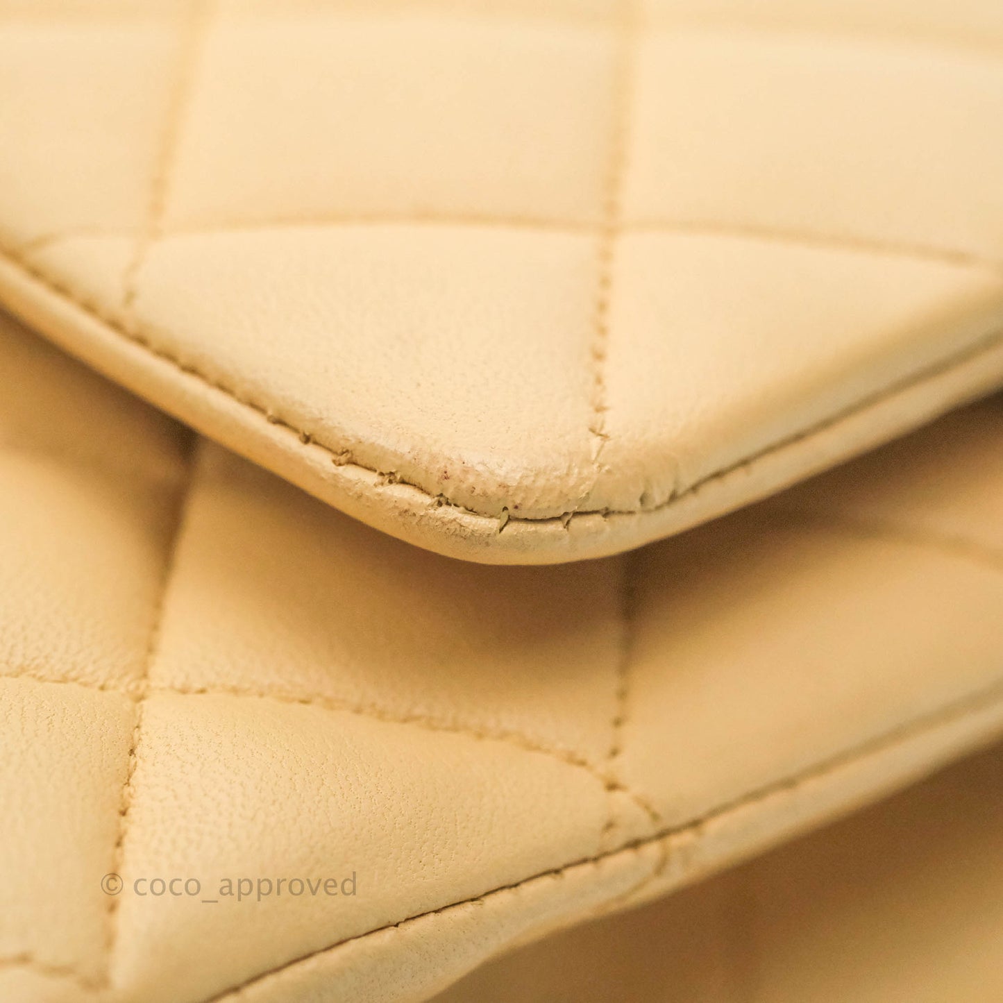 Chanel Classic M/L Medium Flap Quilted Beige Lambskin Gold Hardware