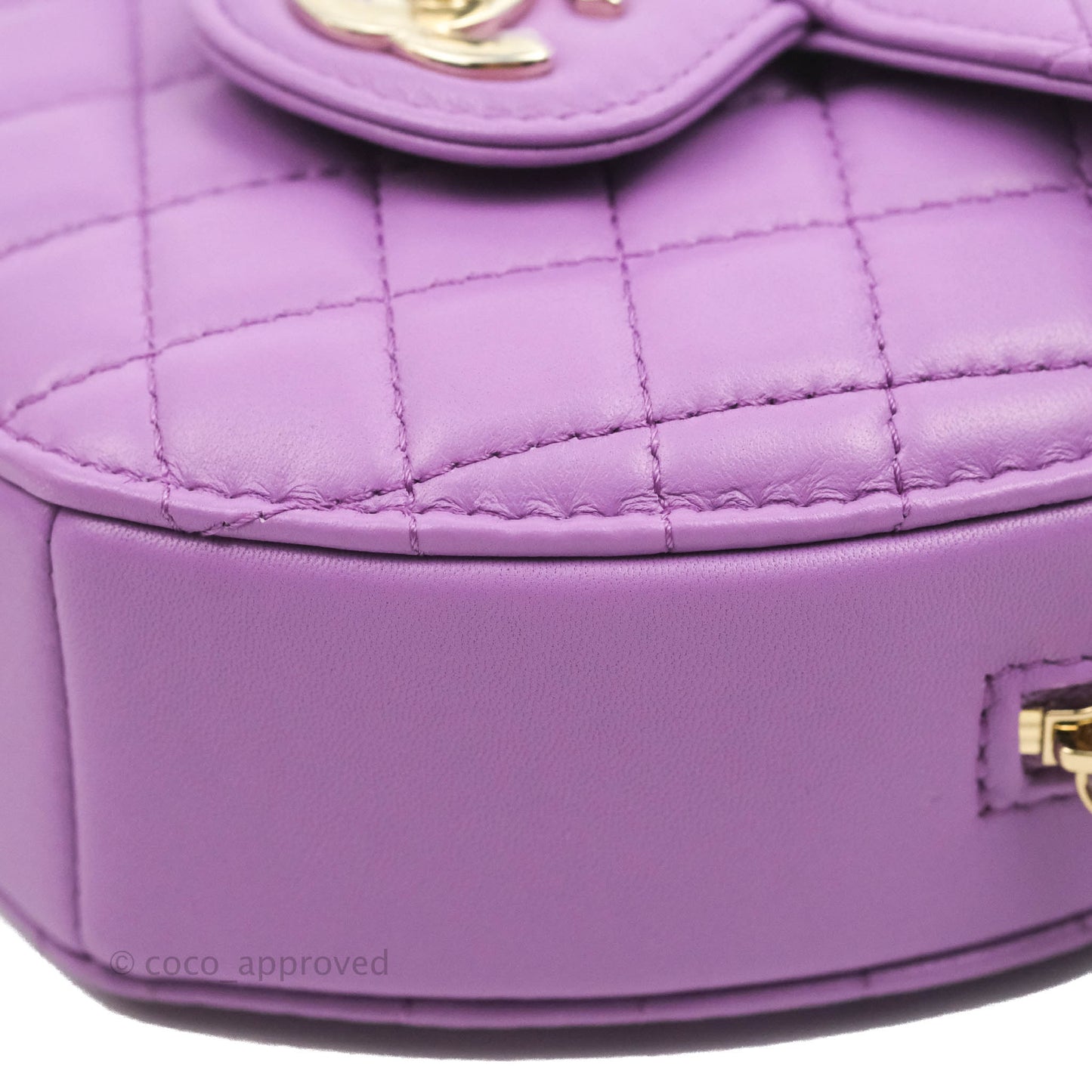 Chanel Large Heart Bag Purple Lambskin Gold Hardware 22S