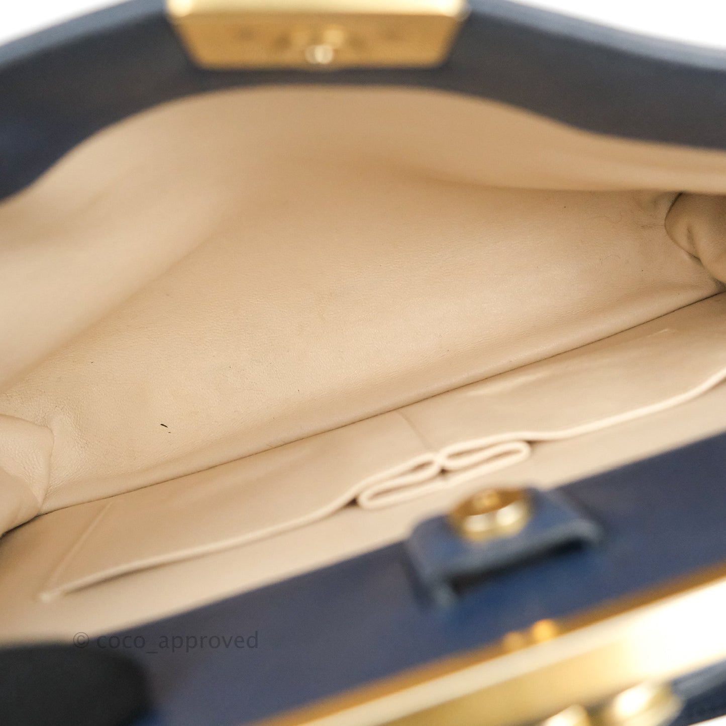 Chanel Flat Quilted Coco Luxe Large Shopping Bag Navy Aged Gold Hardware 18P