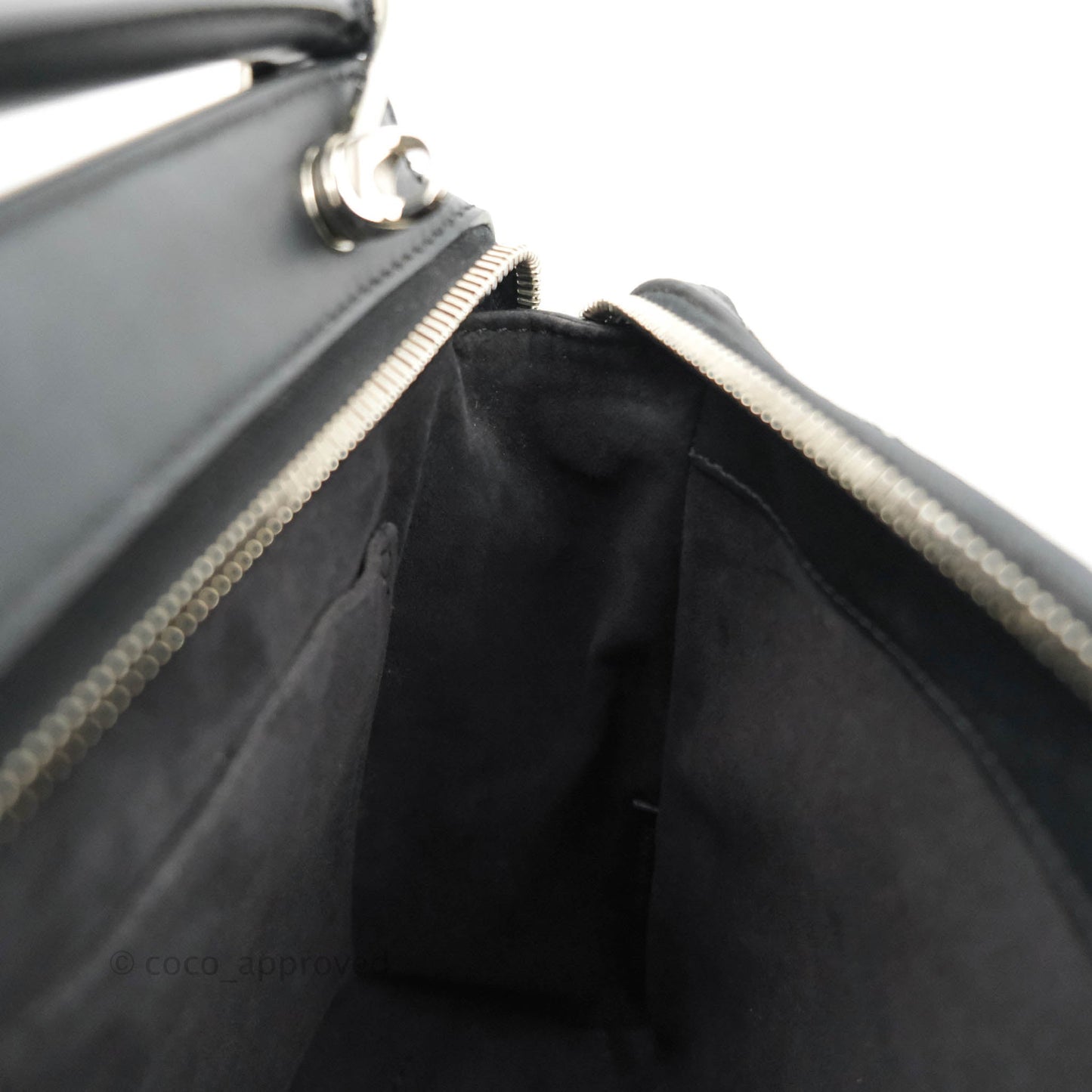 Fendi DotCom Satchel Bag Black Royal Blue Calfskin