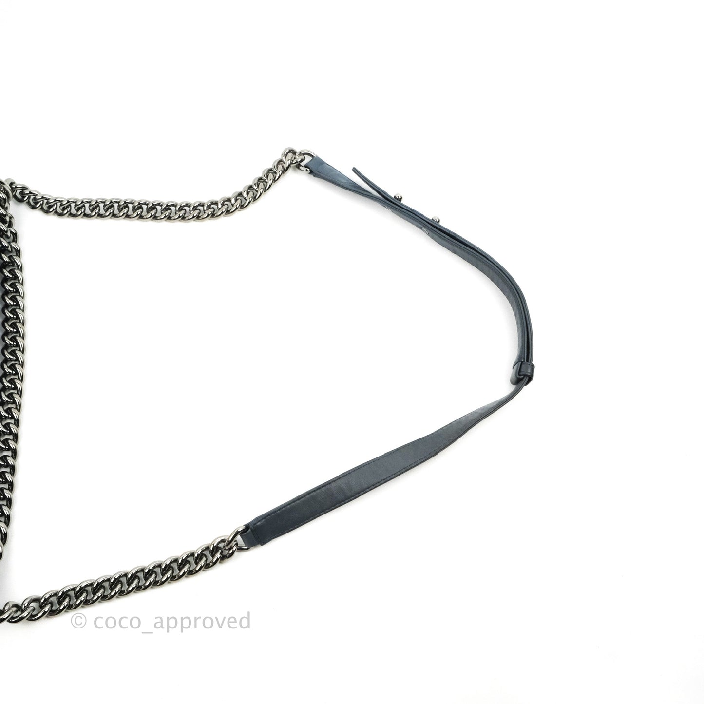 Chanel Boy Clutch With Chain Lambskin Dark Silver Hardware