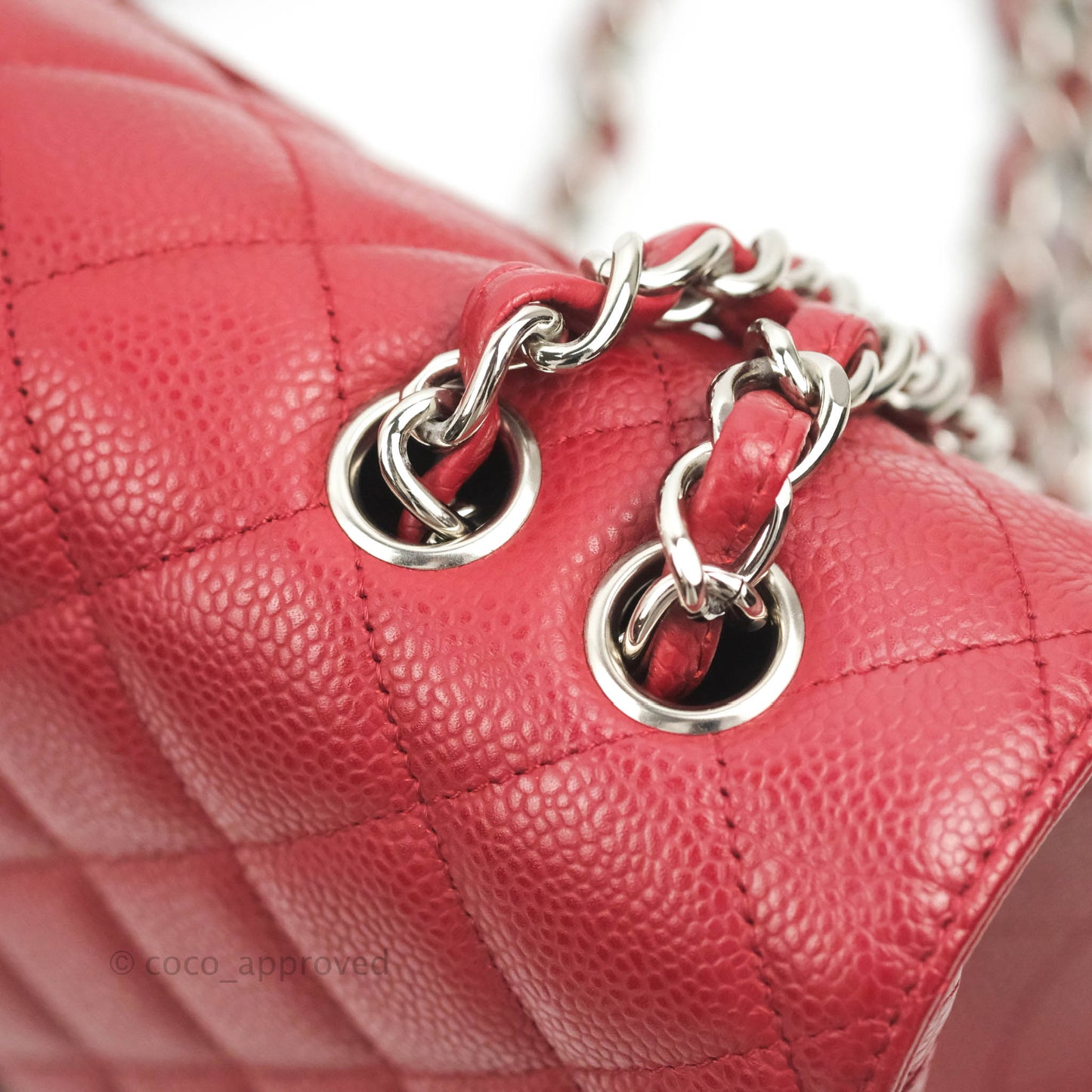 Chanel Jumbo Single Flap Burgundy Caviar Silver Hardware⁣⁣