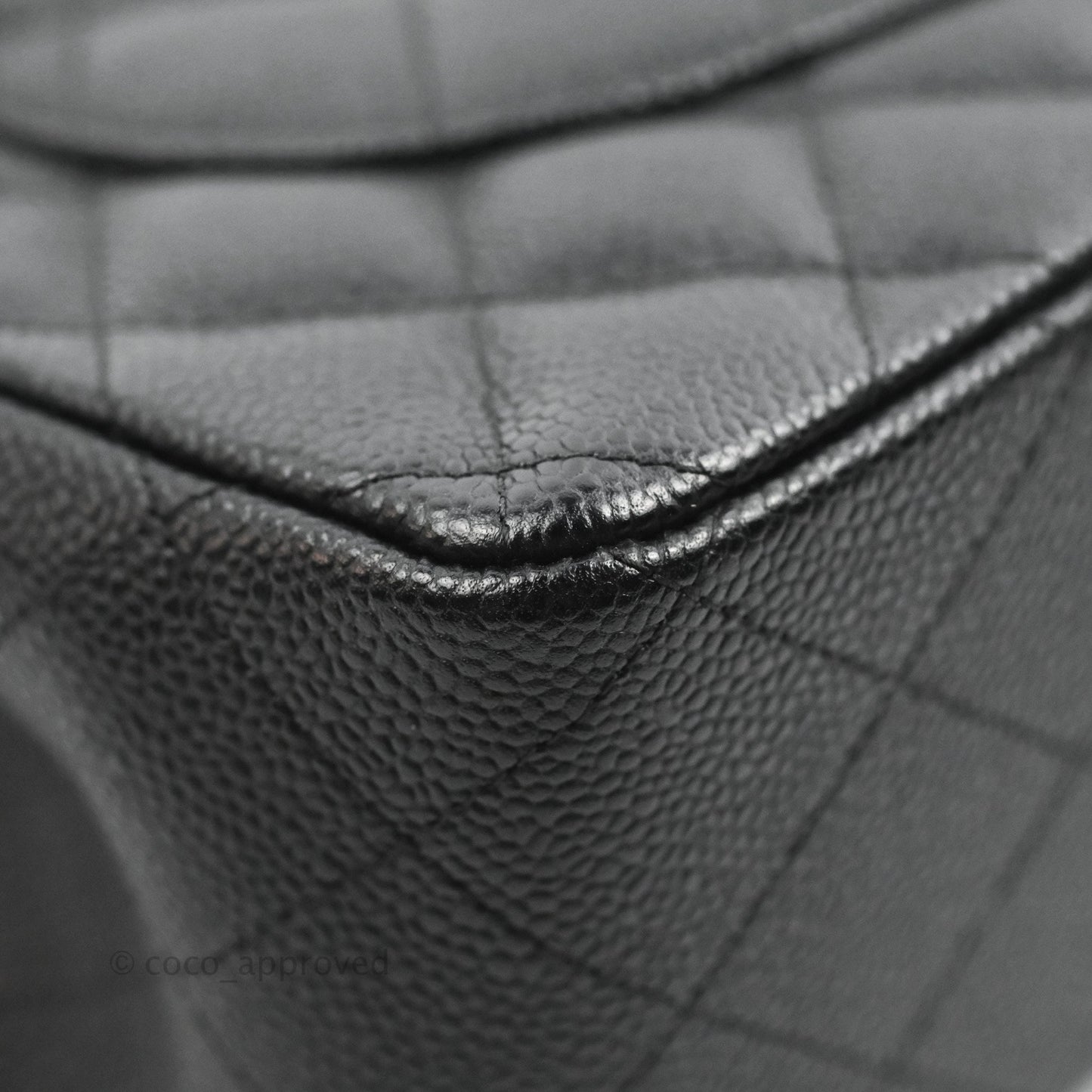 Chanel Quilted Jumbo Double Flap Black Caviar Gold Hardware⁣⁣