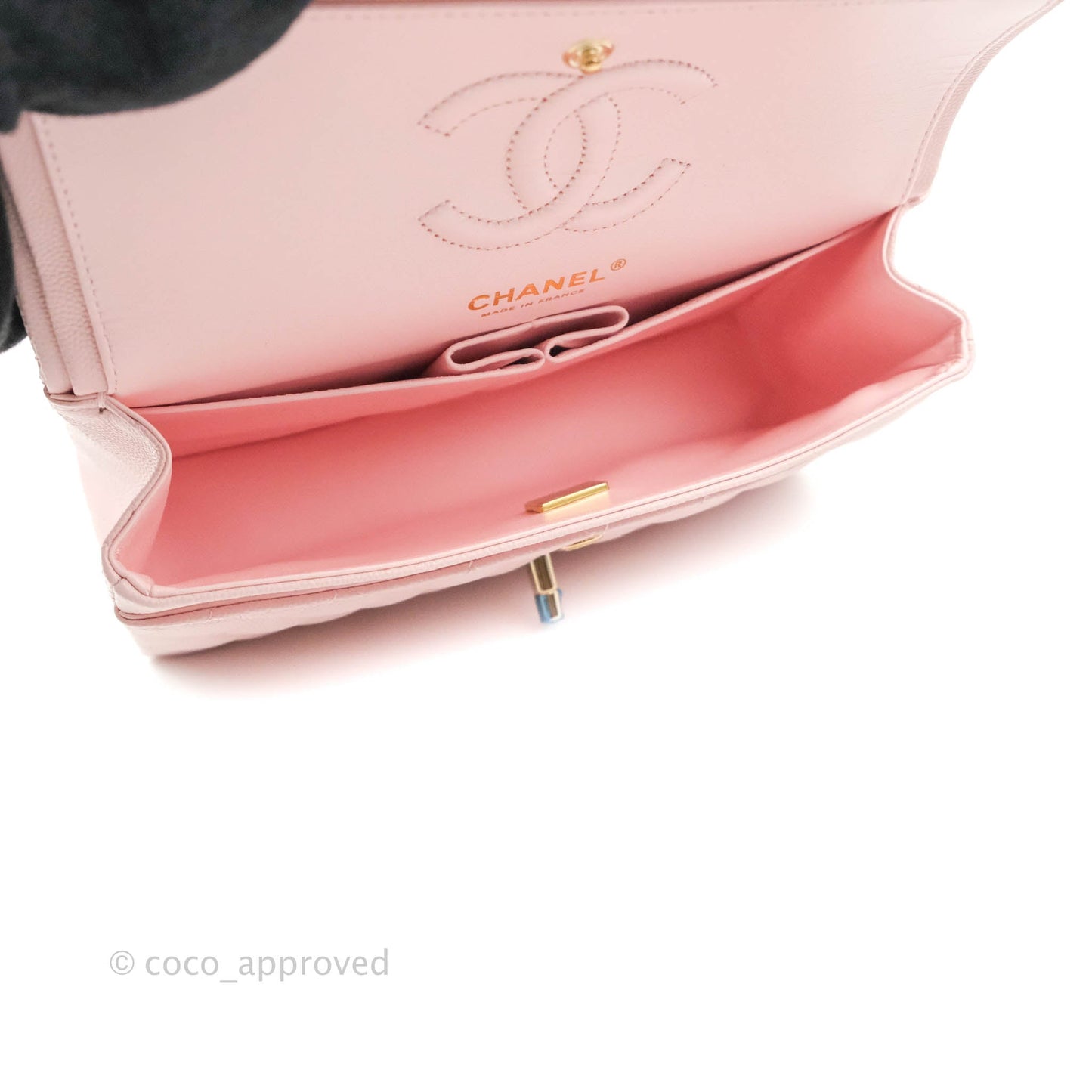 Chanel Classic Small S/M Flap Pink Caviar Gold Hardware 22S