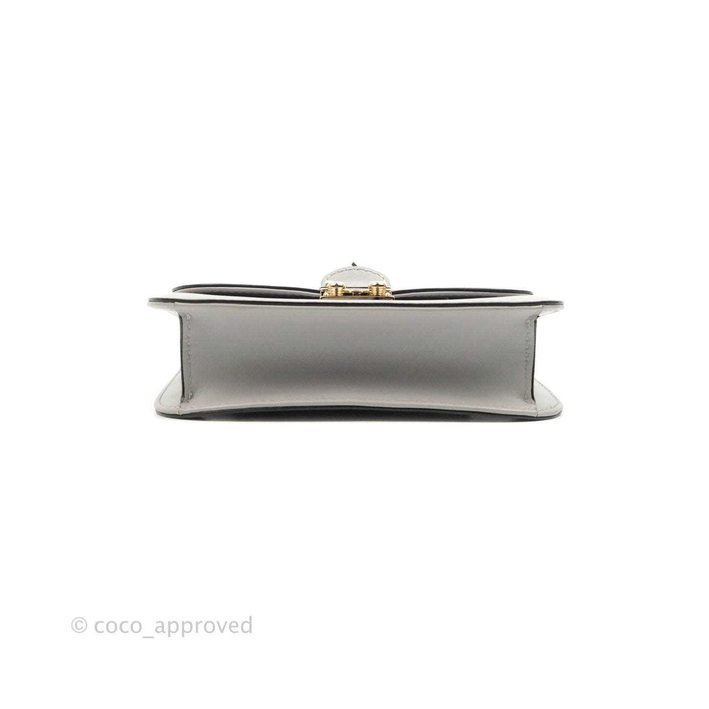 Valentino Vitello Small Glam Lock Rockstud Flap Grey