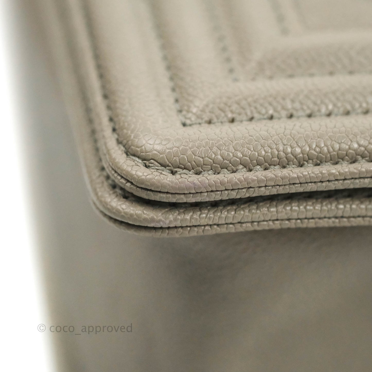 Chanel Quilted Medium Boy Grey Caviar Aged Gold Hardware