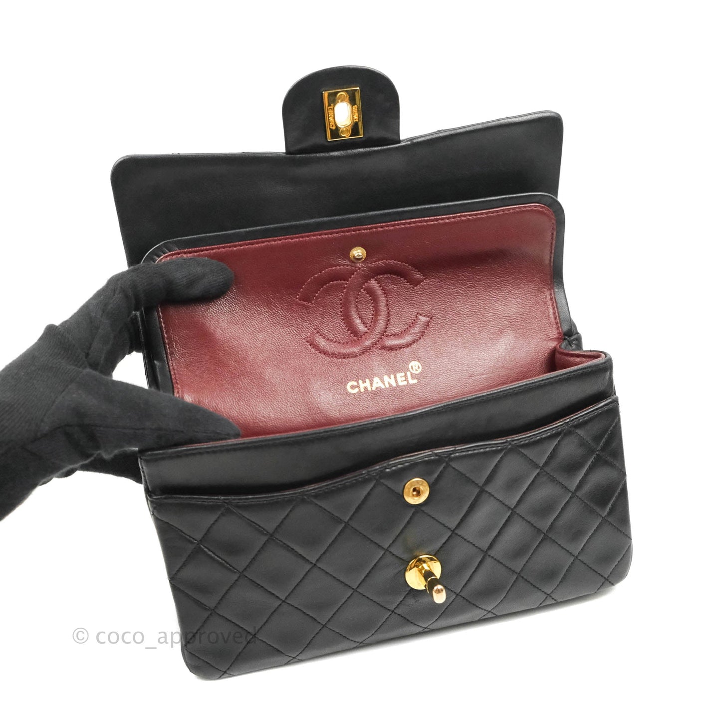 Chanel Classic Vintage Small Flap Black Lambskin 24K Gold Hardware