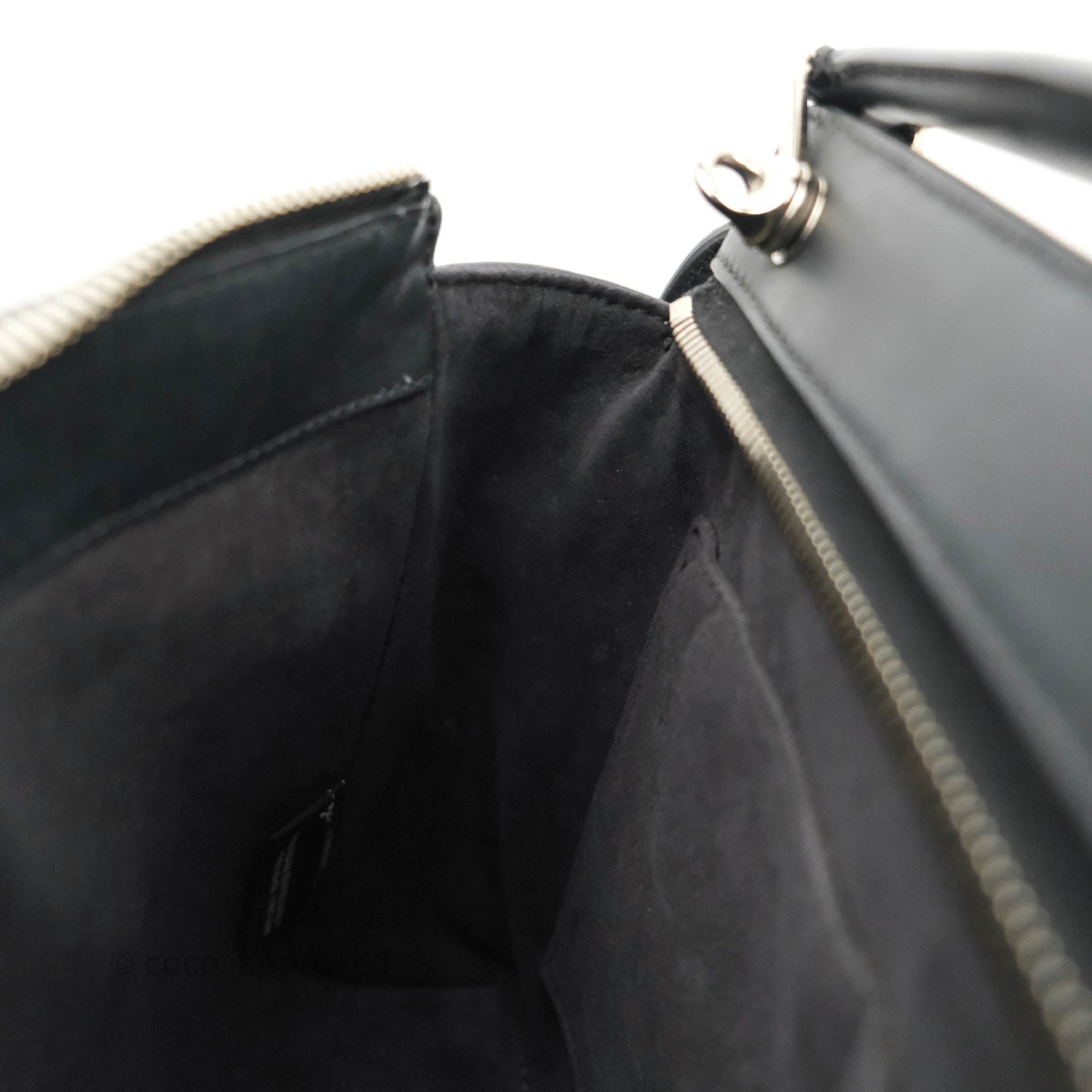 Fendi DotCom Satchel Bag Black Royal Blue Calfskin