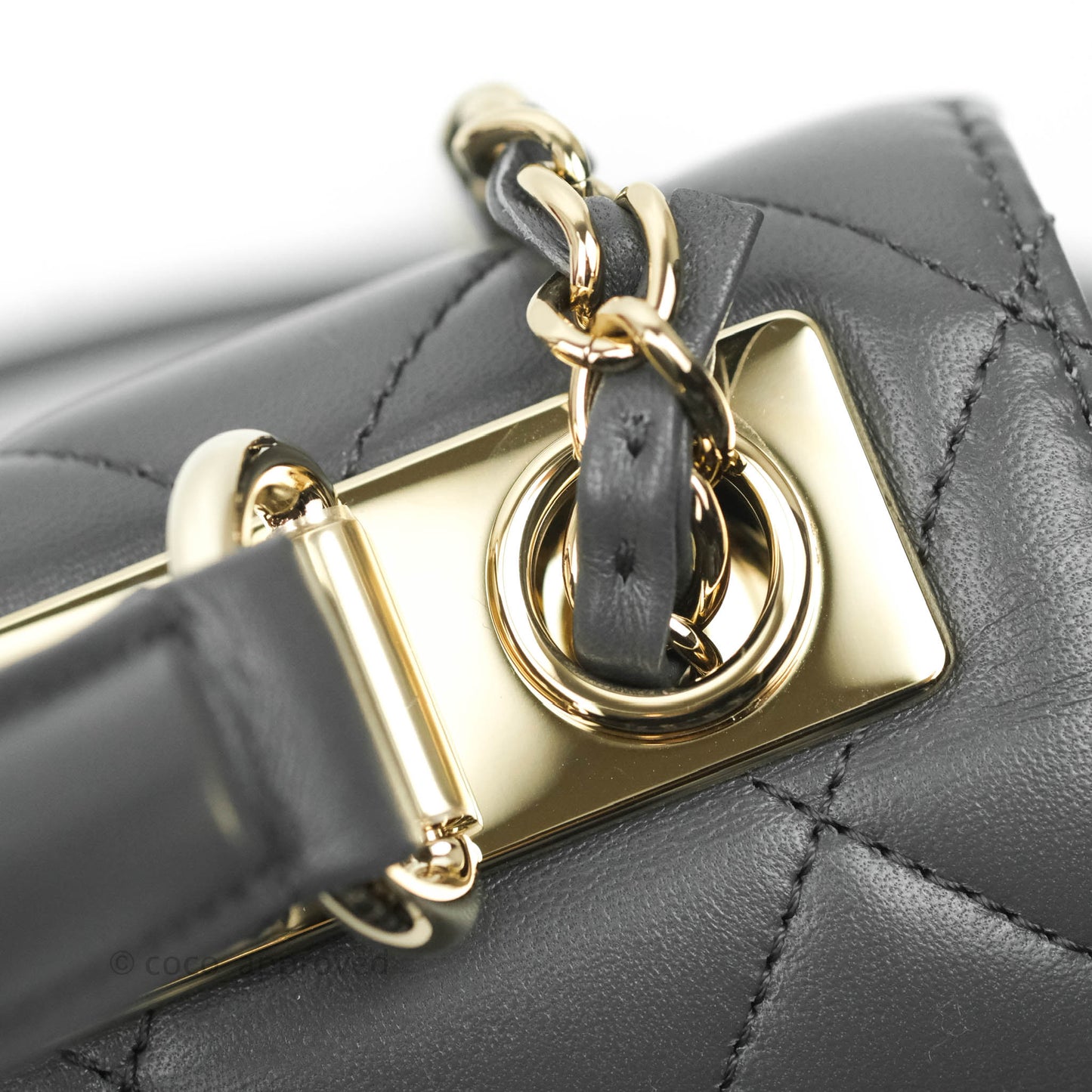 Chanel Small Trendy CC Dark Grey Lambskin Gold Hardware 21K