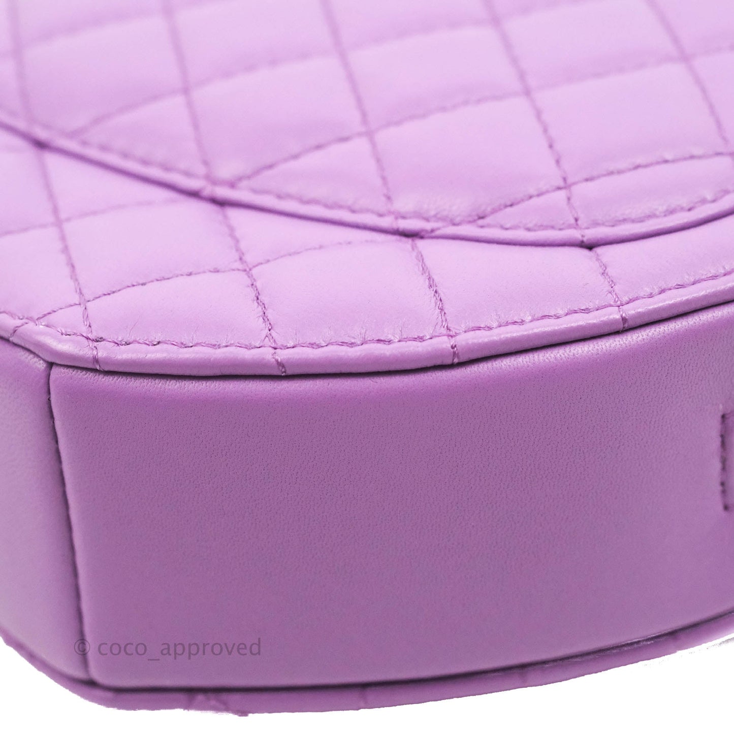 Chanel Large Heart Bag Purple Lambskin Gold Hardware 22S