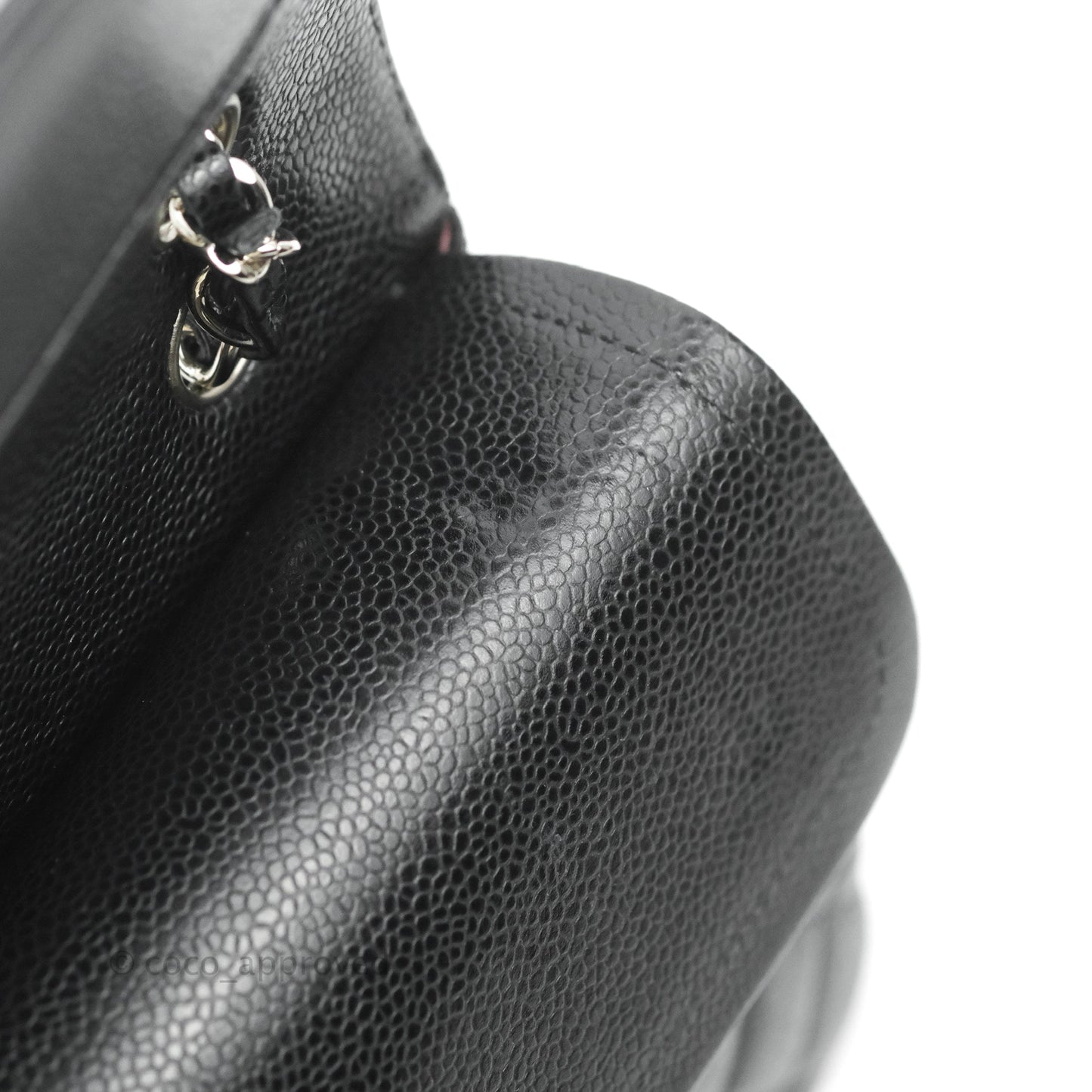 Chanel Classic M/L Medium Flap Quilted Black Caviar Silver Hardware