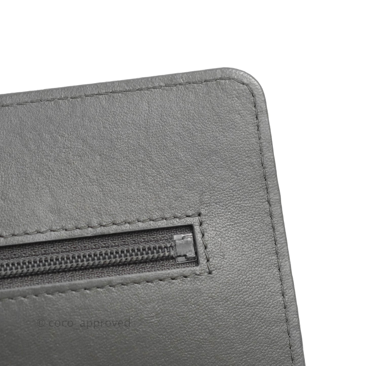 Chanel 19 Wallet on Chain WOC Dark Grey Lambskin Mixed Hardware