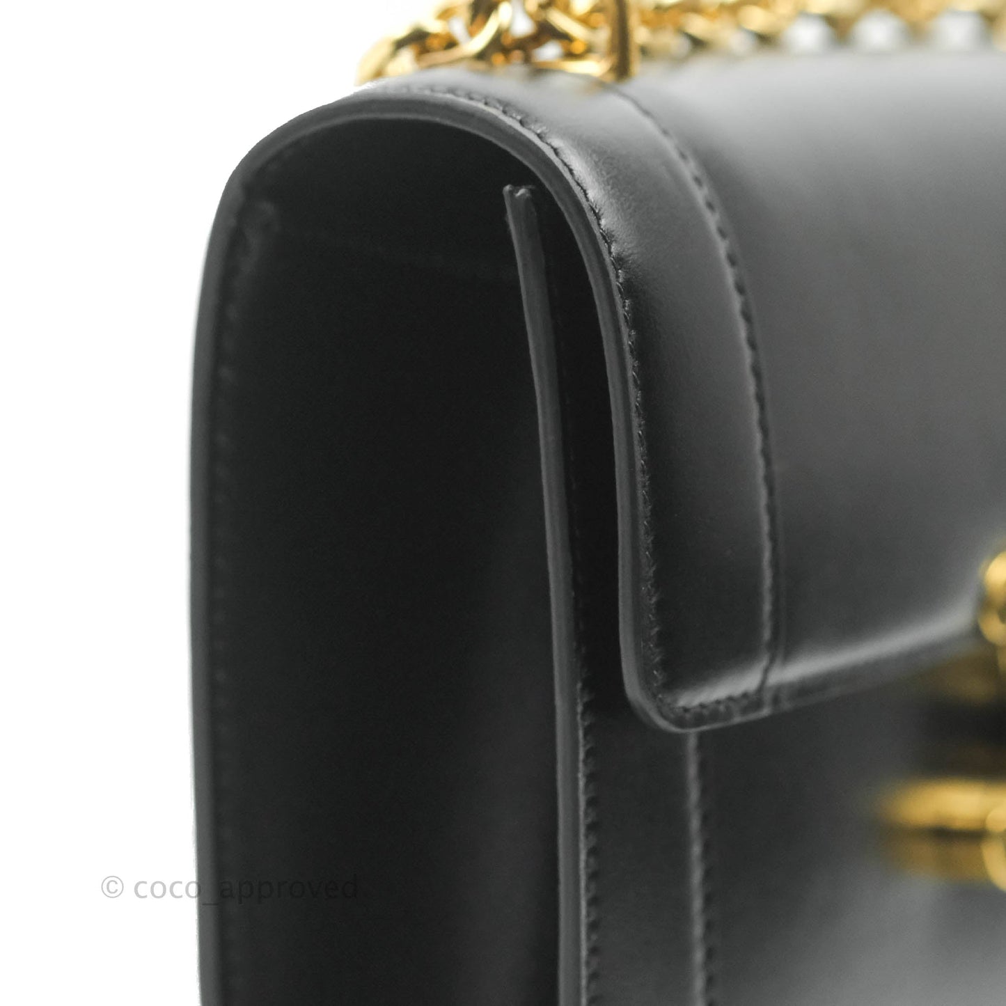 Celine Chain Bag Triomphe in Black Calfskin