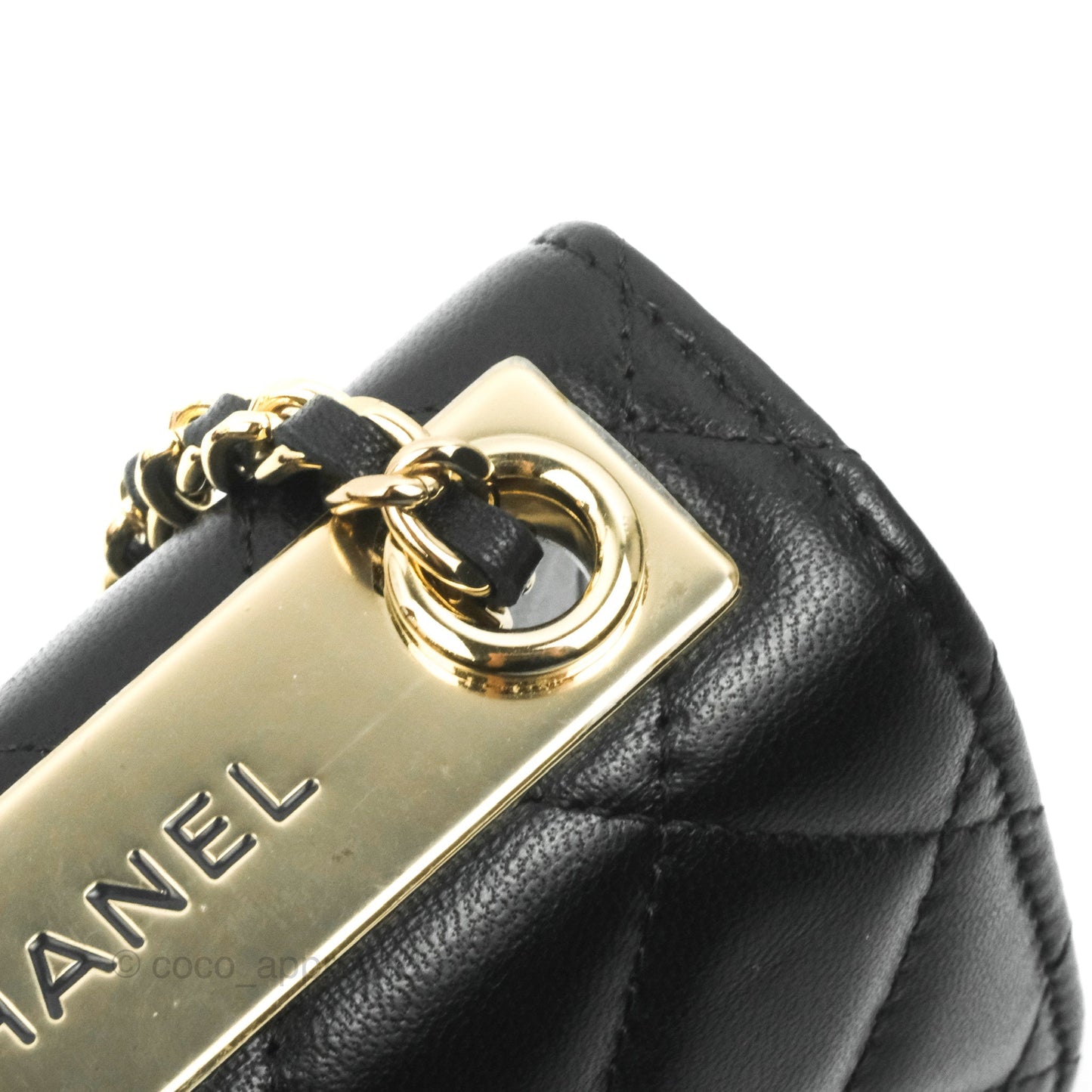 Chanel Mini Quilted Trendy CC Clutch With Chain Black Lambskin Gold Hardware