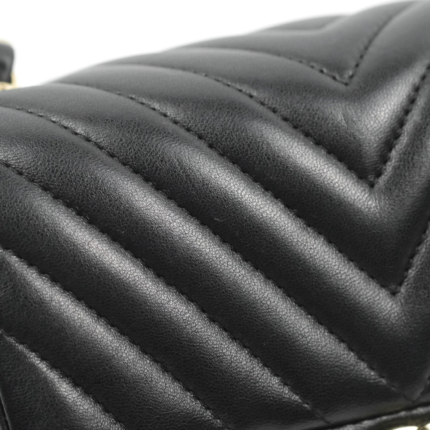 Chanel Mini Square Black Chevron Lambskin Gold Hardware