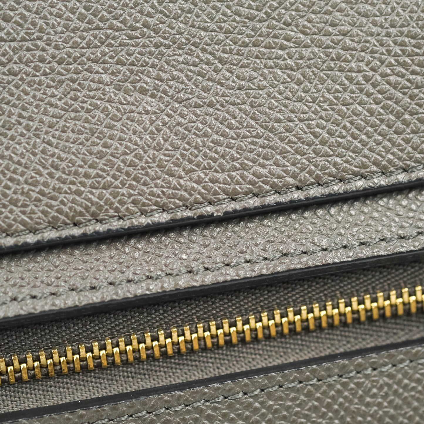 Celine Micro Belt Bag Grey Grained Calfskin Gold Hardware
