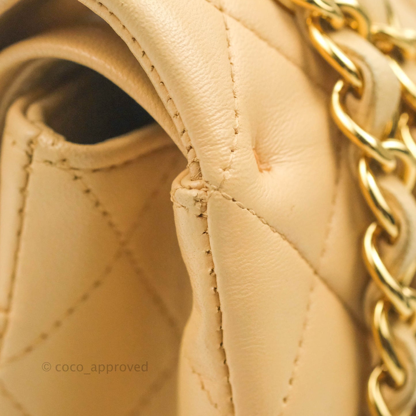 Chanel Classic M/L Medium Flap Quilted Beige Lambskin Gold Hardware