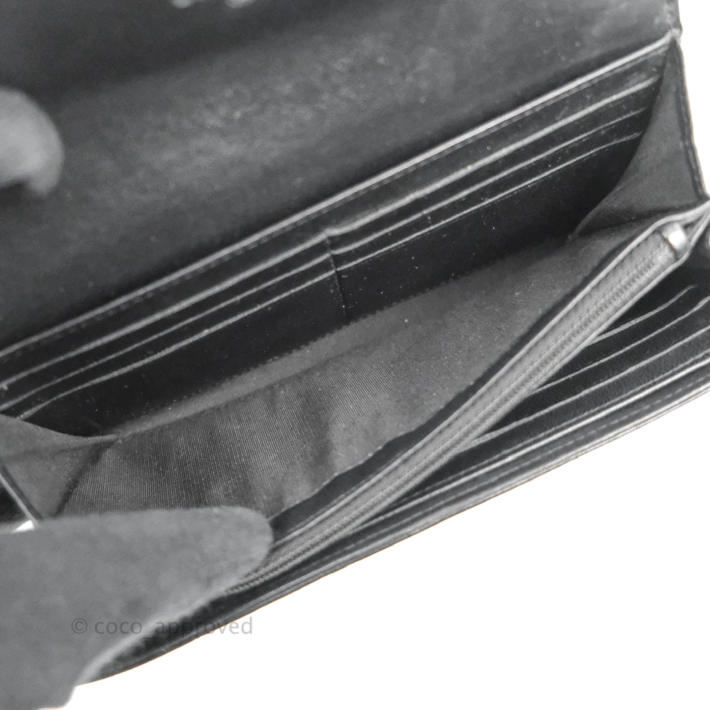 Chanel Quilted Boy Flap Long Wallet Black Lambskin Ruthentium Hardware