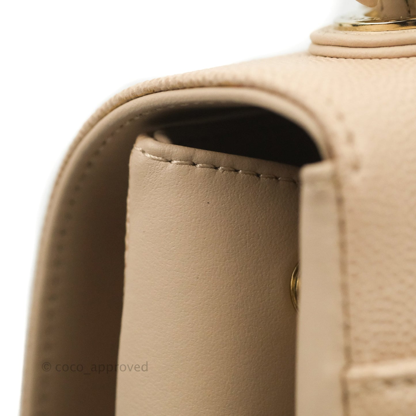 Chanel Quilted Medium Business Affinity Flap Light Beige Caviar Gold Hardware