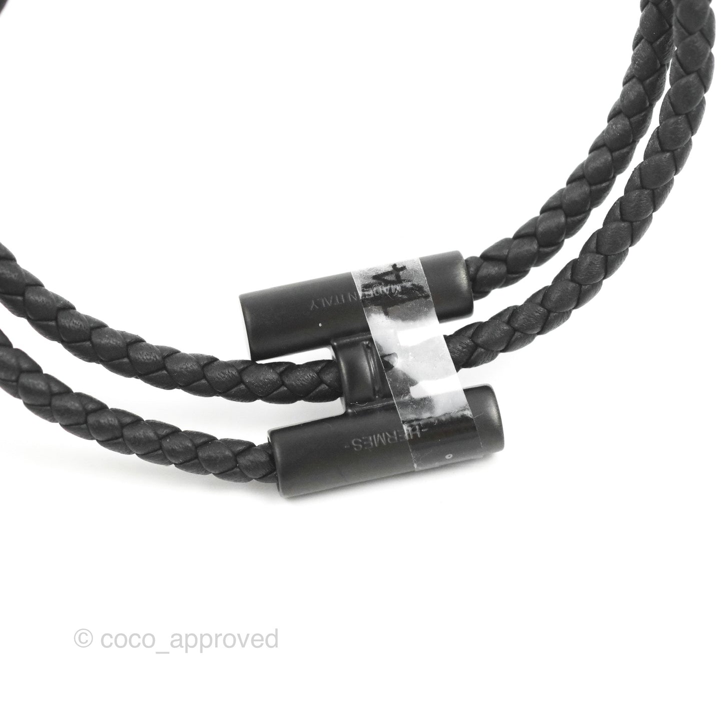Hermès Tournis Tresse Bracelet Black