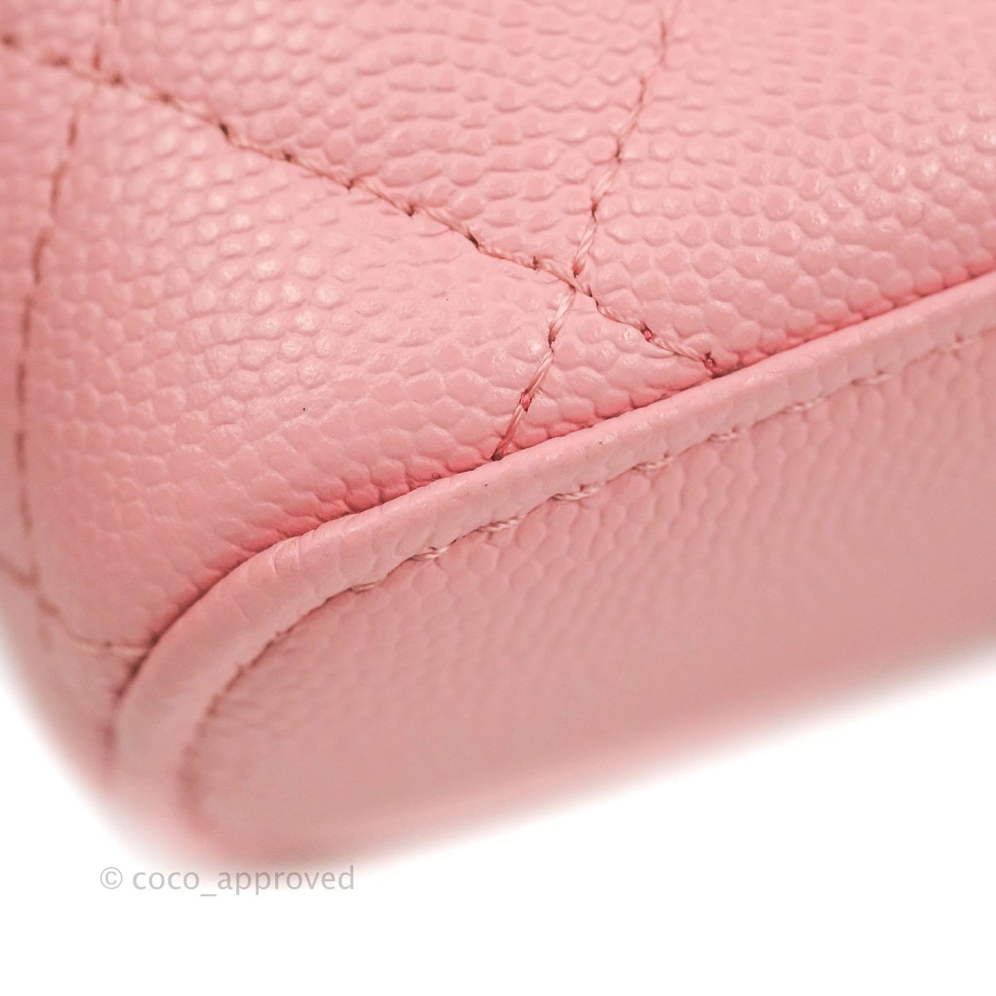 Chanel Vanity Phone Holder With Chain Pink Caviar Gold Hardware