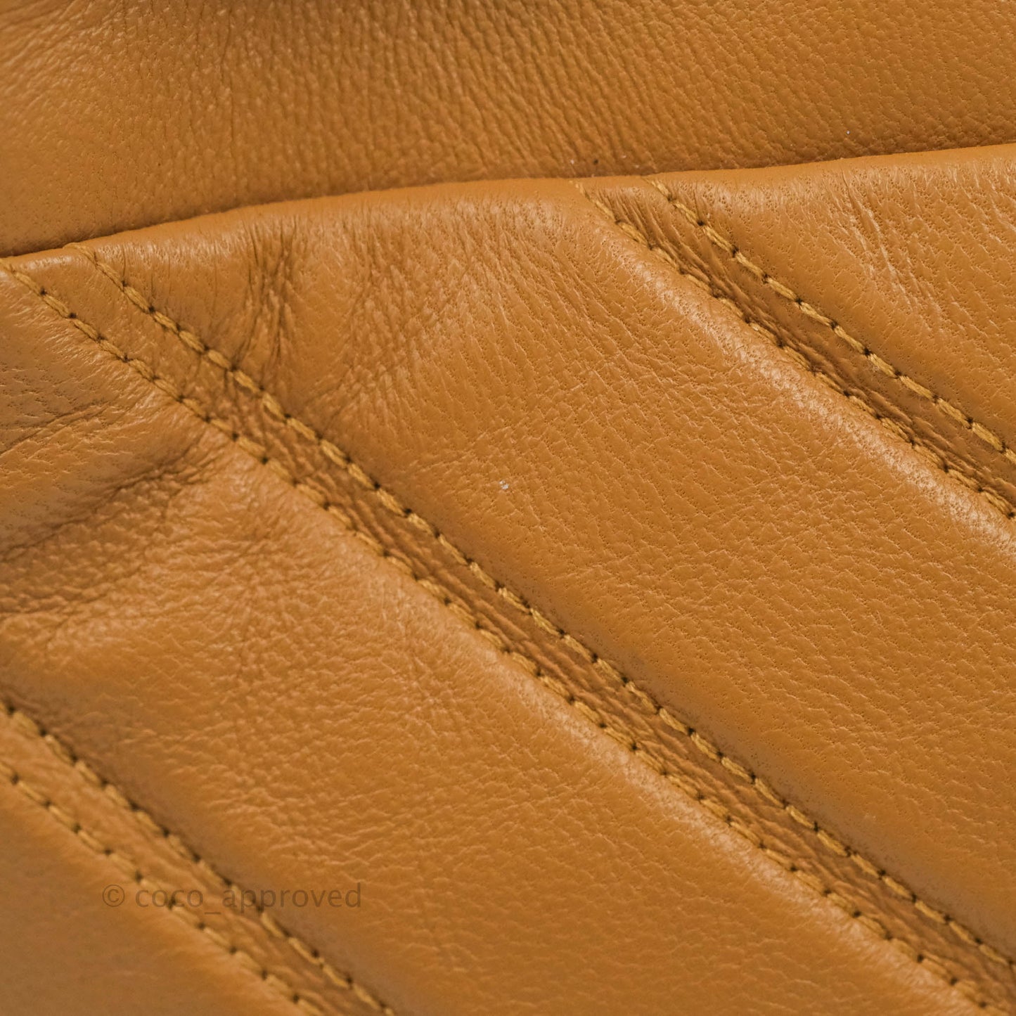 Chanel Chevron Bucket Drawstring Bag Caramel Gold Hardware