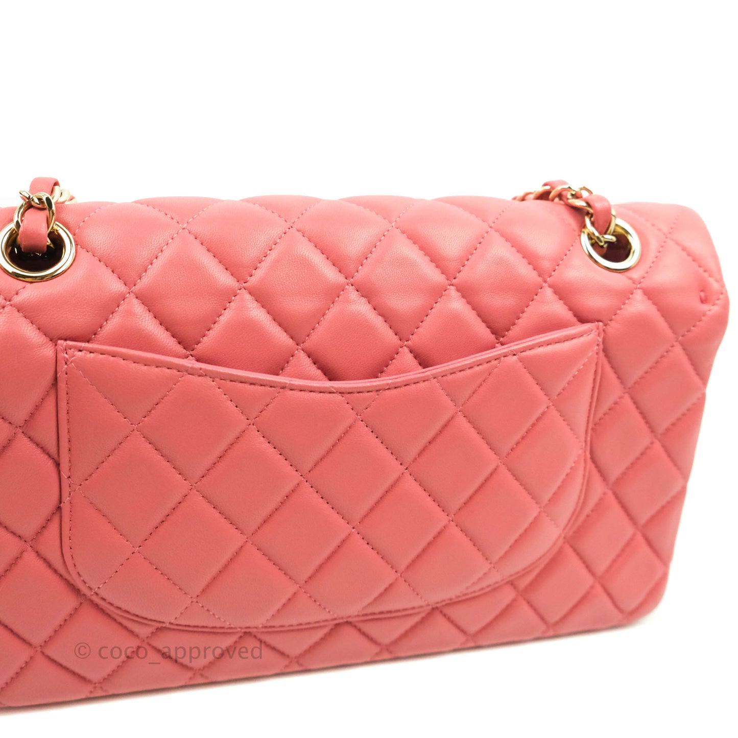 Chanel M/L Medium Flap Bag Valentine Limited Edition Pink Lambskin Gold Hardware