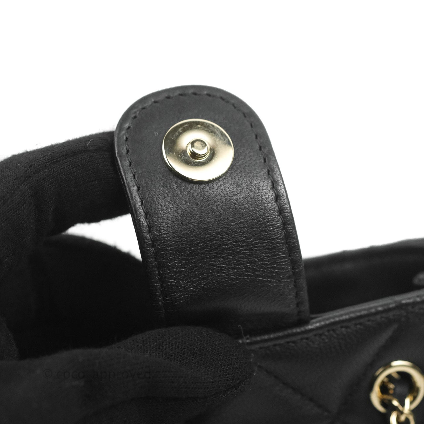 Chanel Mini Clutch With Chain Black Lambskin Gold Hardware 22C