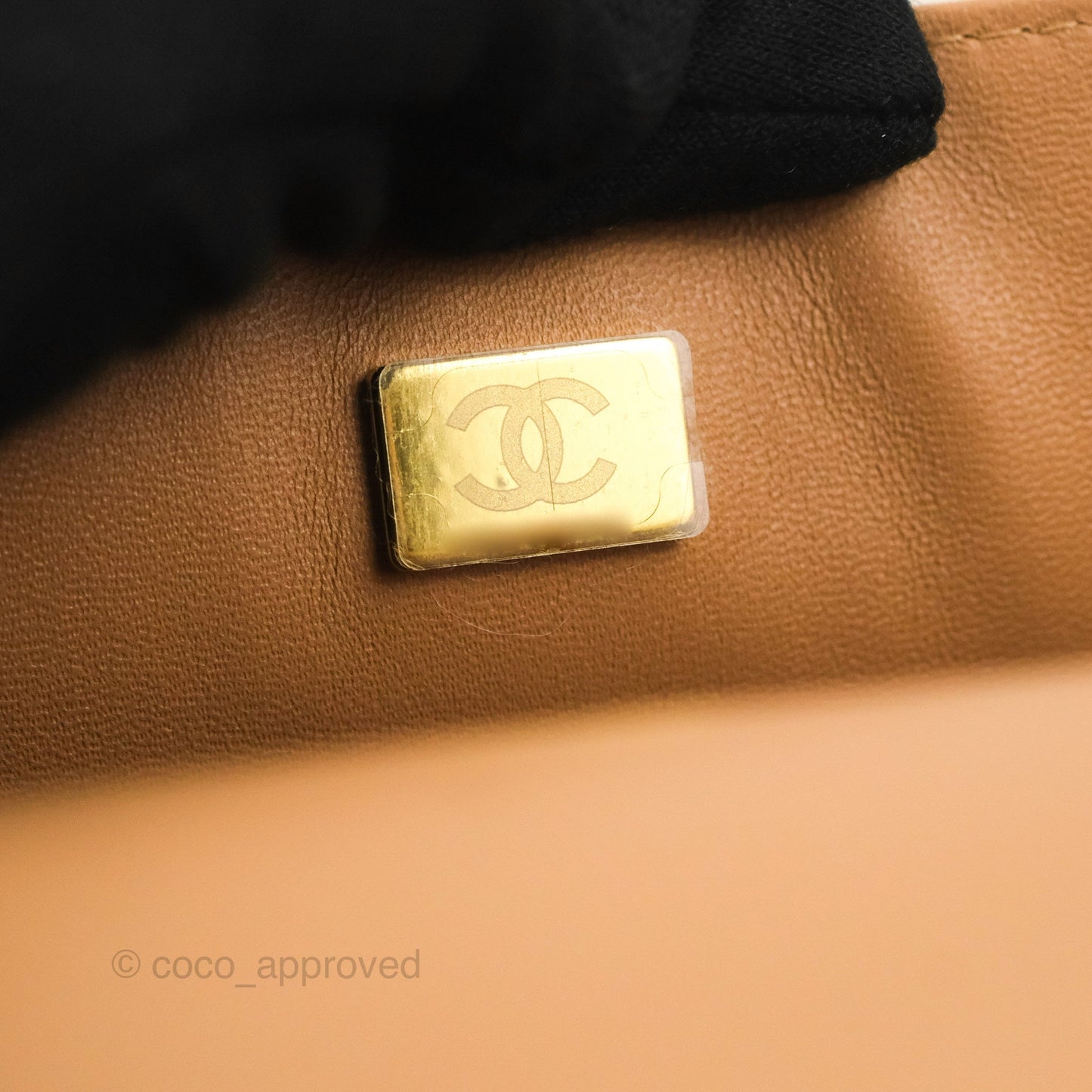 Chanel Top Handle Mini Rectangular Flap Bag Ecru/Beige Lambskin Gold Hardware 23P