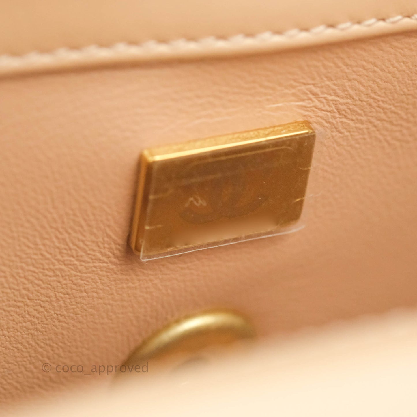 Chanel Quilted Mini Perfect Fit Adjustable Beige Calfskin Gold Hardware 21A
