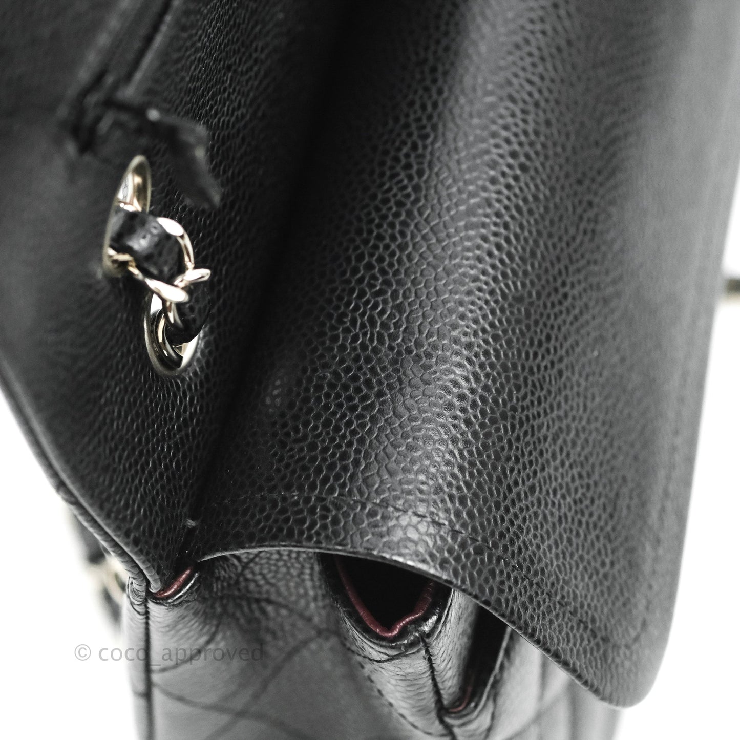 Chanel Classic M/L Medium Flap Quilted Black Caviar Silver Hardware