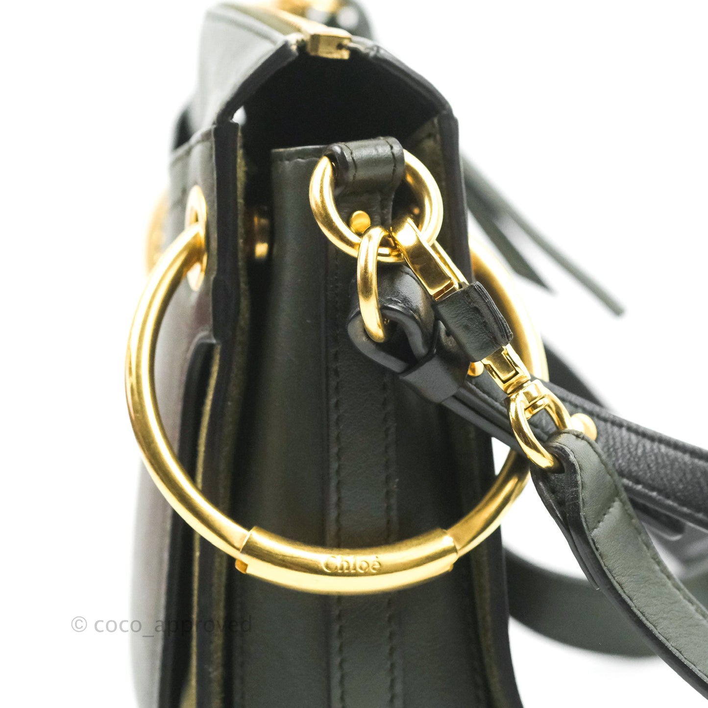 Chloe Small Roy Bag Army Green Calfskin Gold Hardware