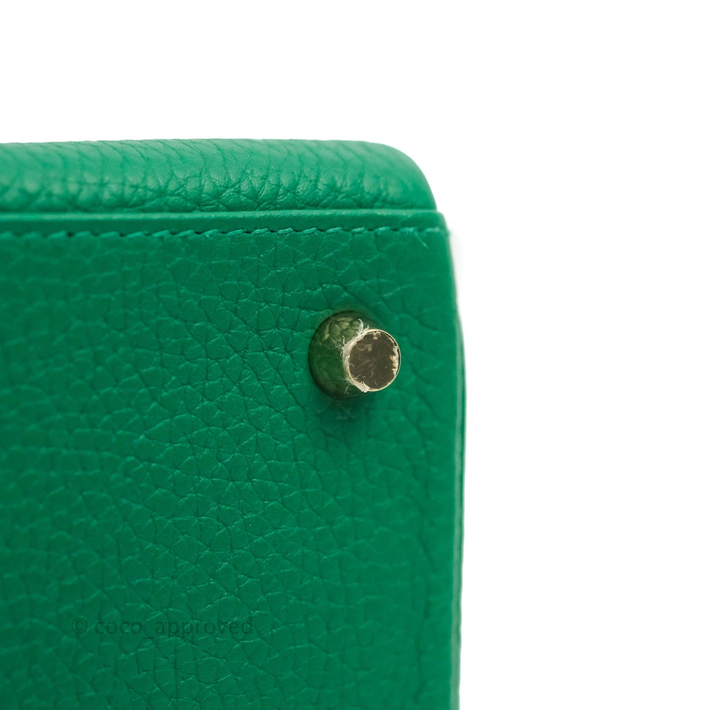 Hermès Retourne Taurillon Kelly 28 Vert Vertigo Clemence Gold Hardware