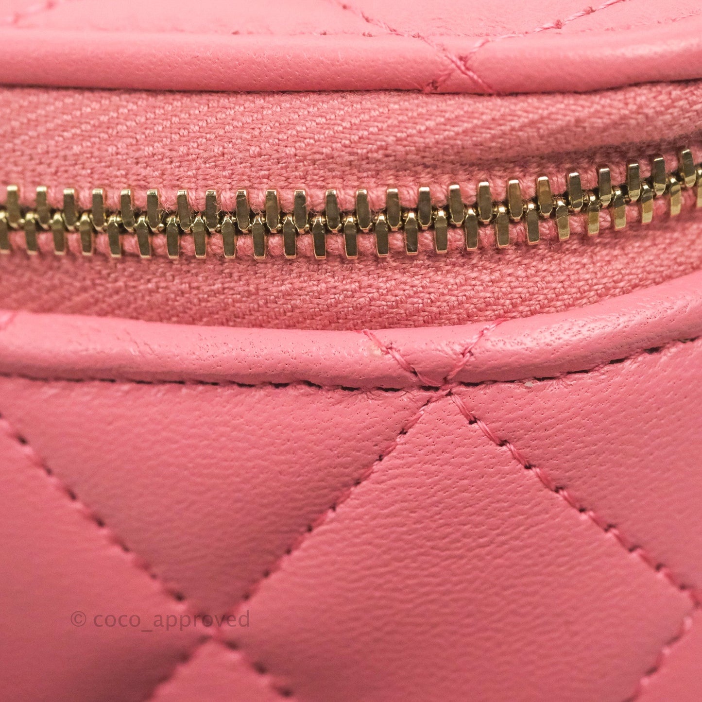 Chanel Vanity Rectangular Top Handle Pink Lambskin Gold Hardware
