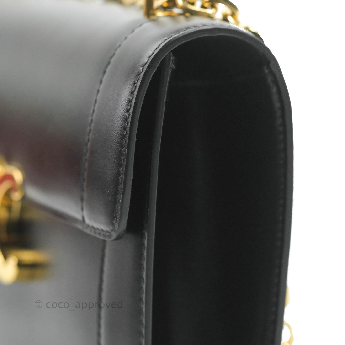 Celine Chain Bag Triomphe in Black Calfskin