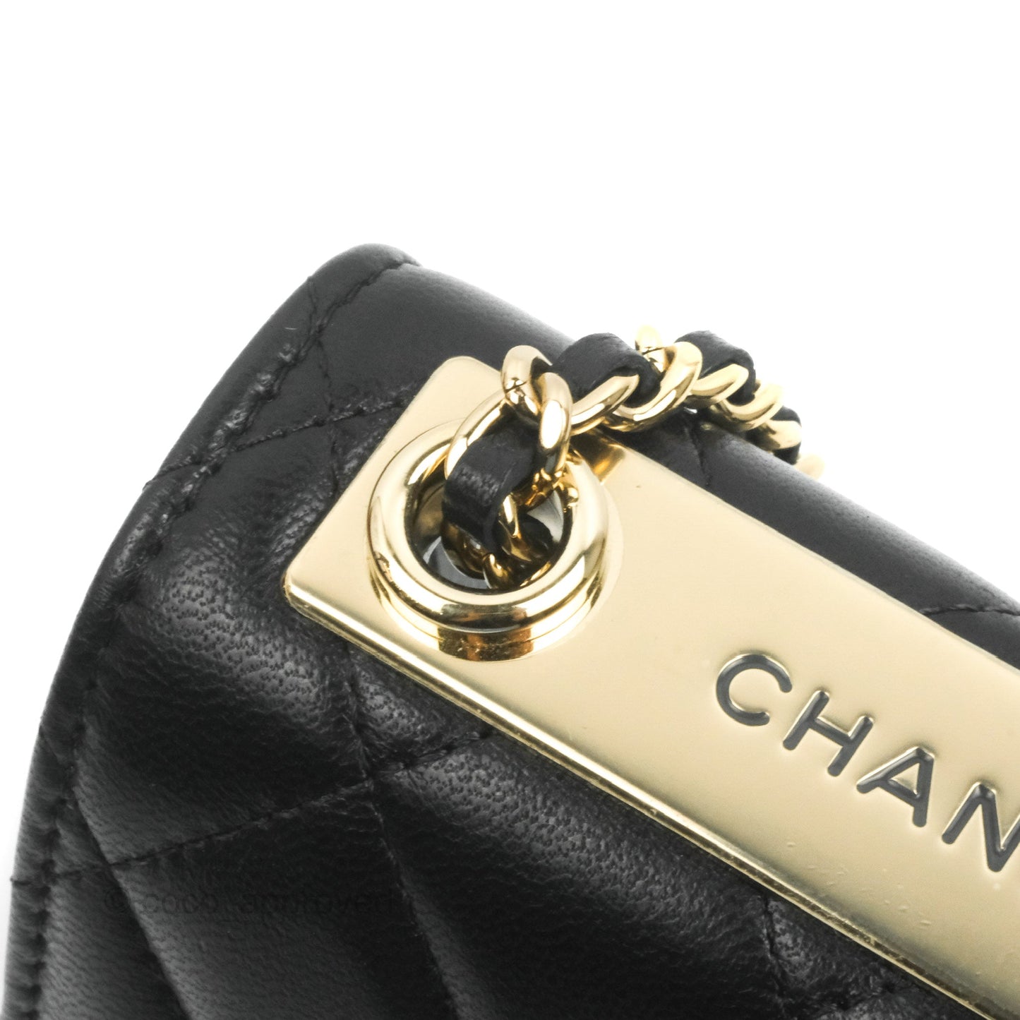 Chanel Mini Quilted Trendy CC Clutch With Chain Black Lambskin Gold Hardware