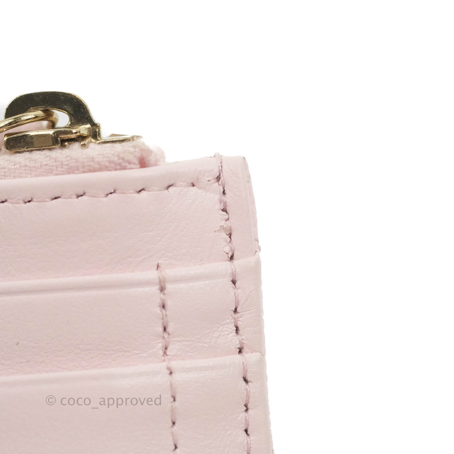 Chanel Folded Double Zip Coin Case Card Pink Caviar Gold Hardware