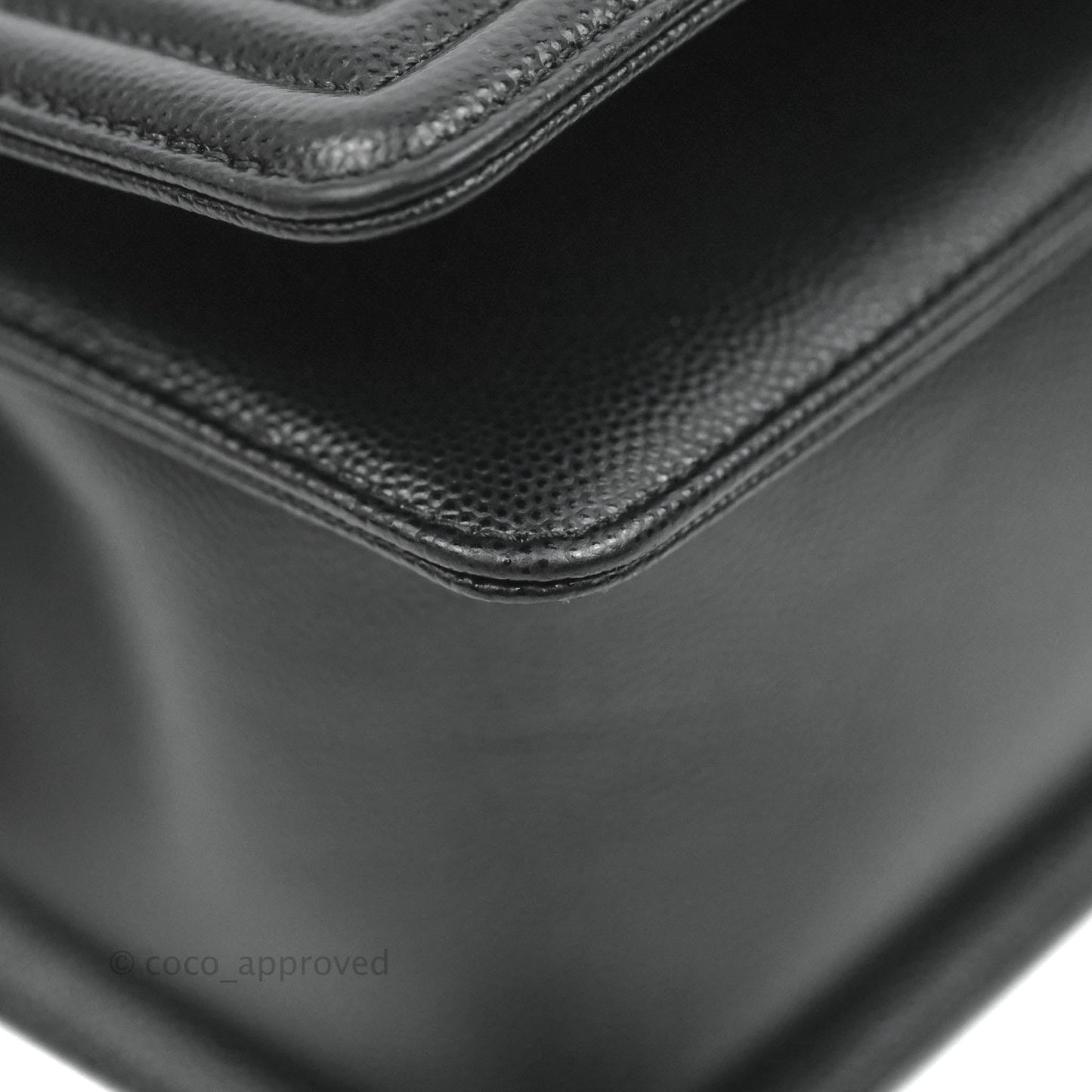 Chanel Boy Quilted Medium Black Caviar Ruthenium Hardware