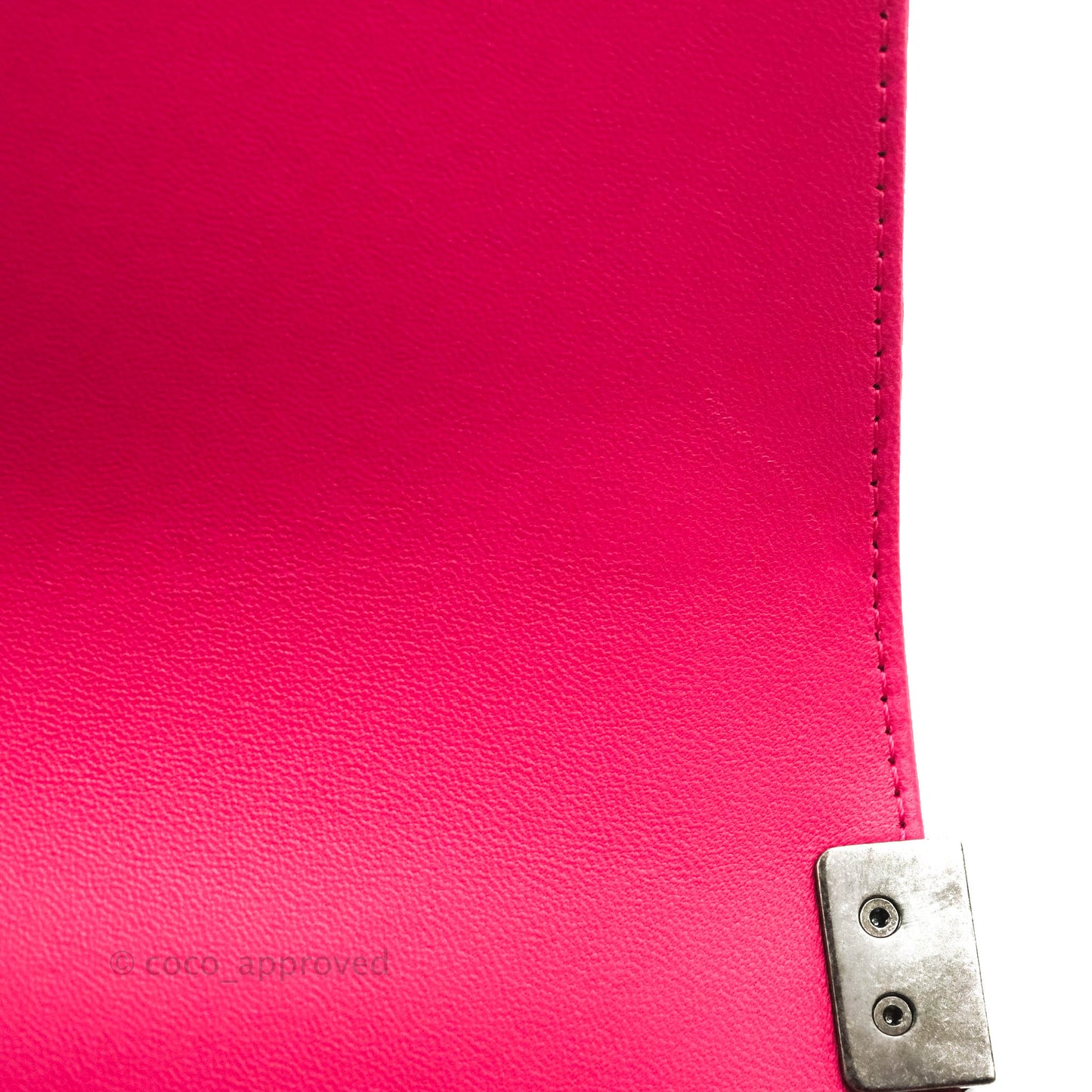 Chanel Quilted New Medium Boy Dark Pink Lambskin Ruthenium Hardware