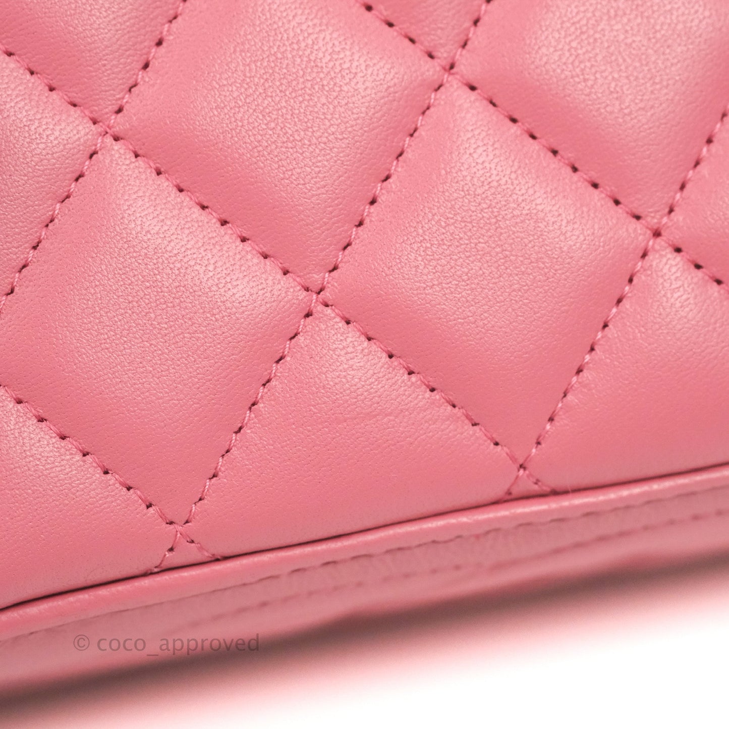 Chanel Vanity Rectangular Top Handle Pink Lambskin Gold Hardware