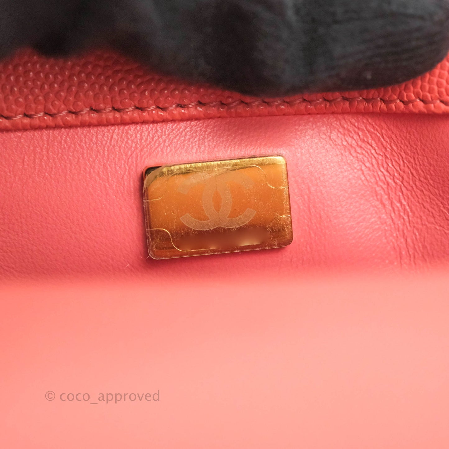 Chanel Small Quilted Coco Handle Coral Pink Caviar Gold Hardware