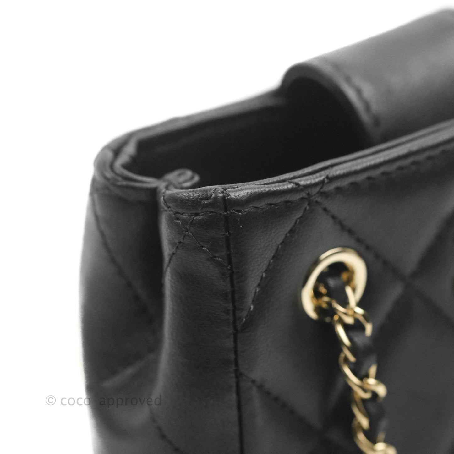 Chanel Mini Clutch With Chain Black Lambskin Gold Hardware 22C